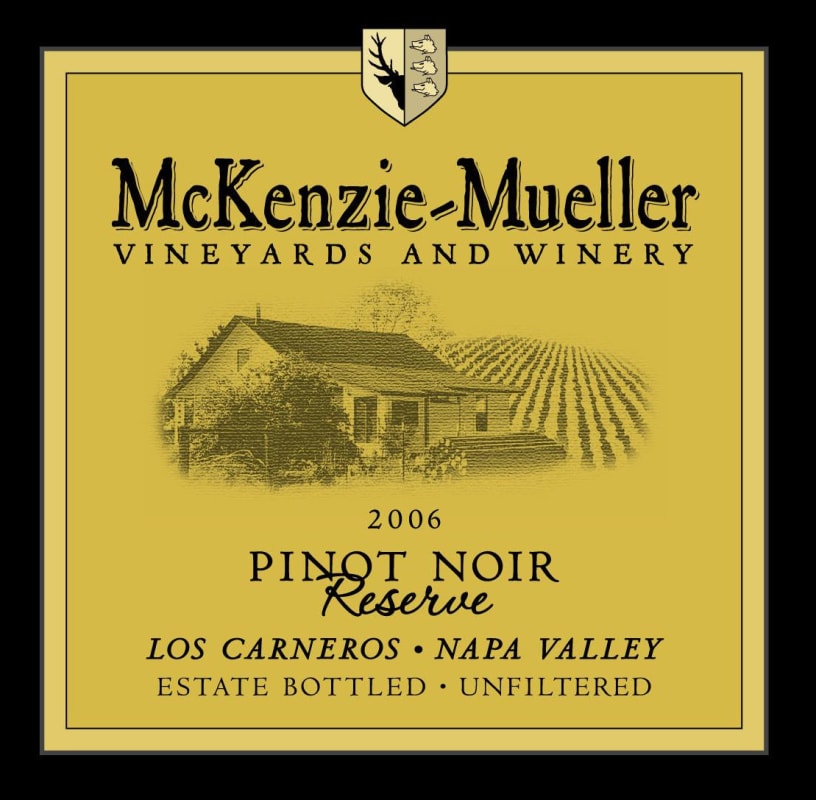 McKenzie-Mueller Vineyards & Winery Reserve Pinot Noir 2006 Front Label