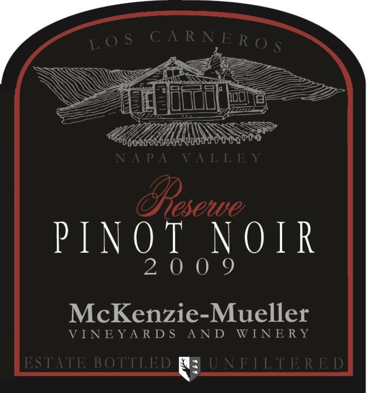McKenzie-Mueller Vineyards & Winery Reserve Pinot Noir 2009 Front Label