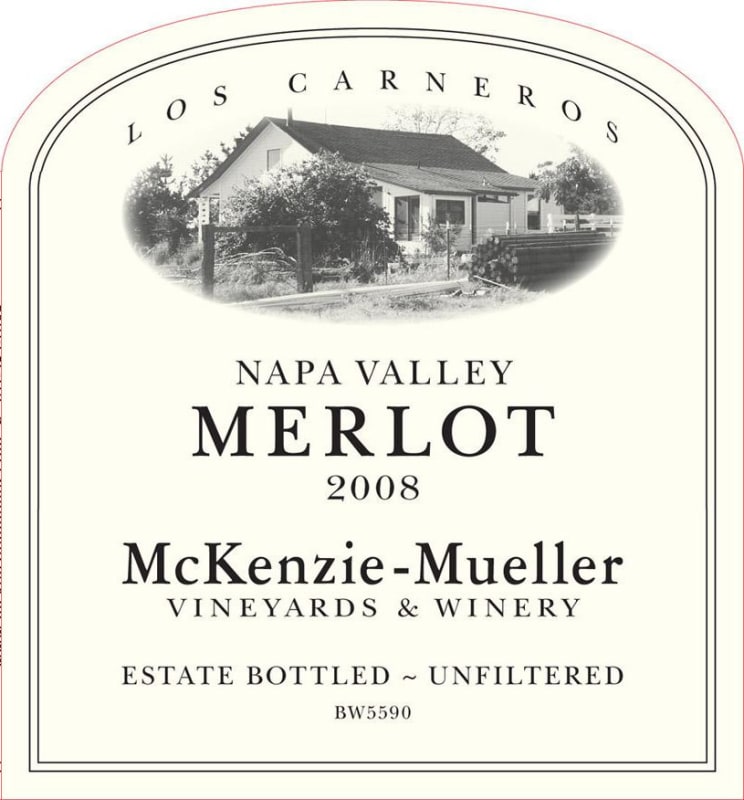 McKenzie-Mueller Vineyards & Winery Merlot 2008 Front Label