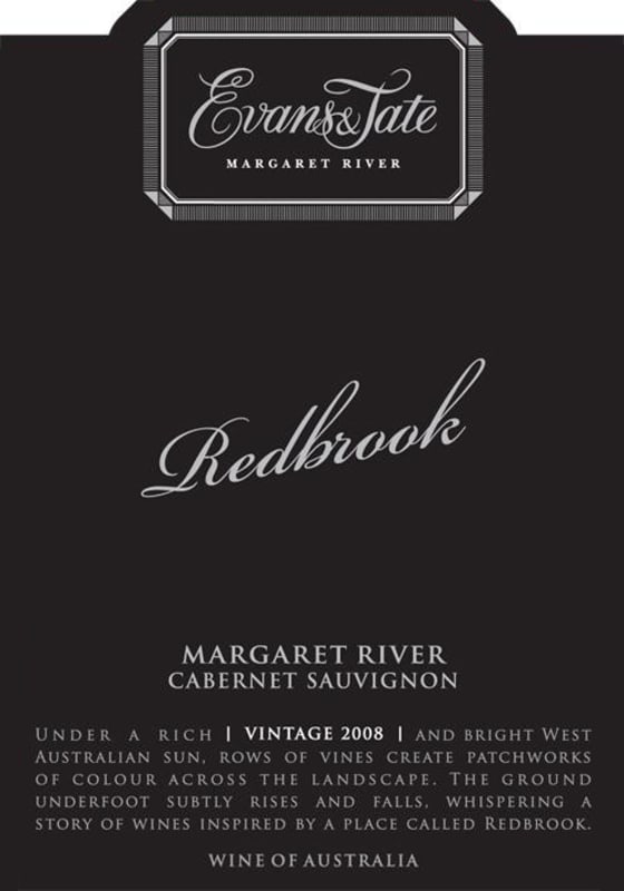 Evans & Tate Redbrook Cabernet Sauvignon 2008 Front Label