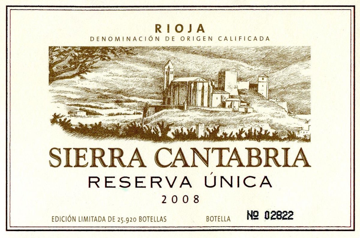 Sierra Cantabria Reserva Unica 2008 Front Label