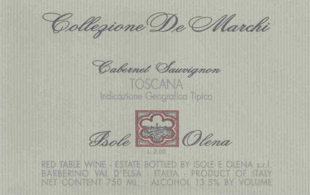 Isole e Olena Collezione de Marchi Cabernet Sauvignon 2008 Front Label