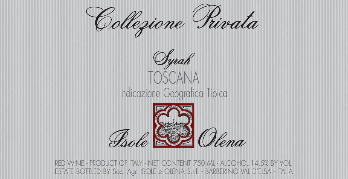 Isole e Olena Collezione de Marchi Syrah 2008 Front Label