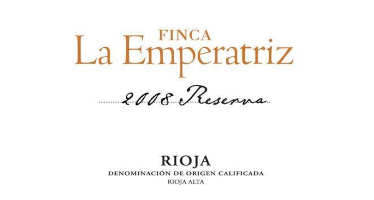 Finca La Emperatriz Reserva 2008 Front Label
