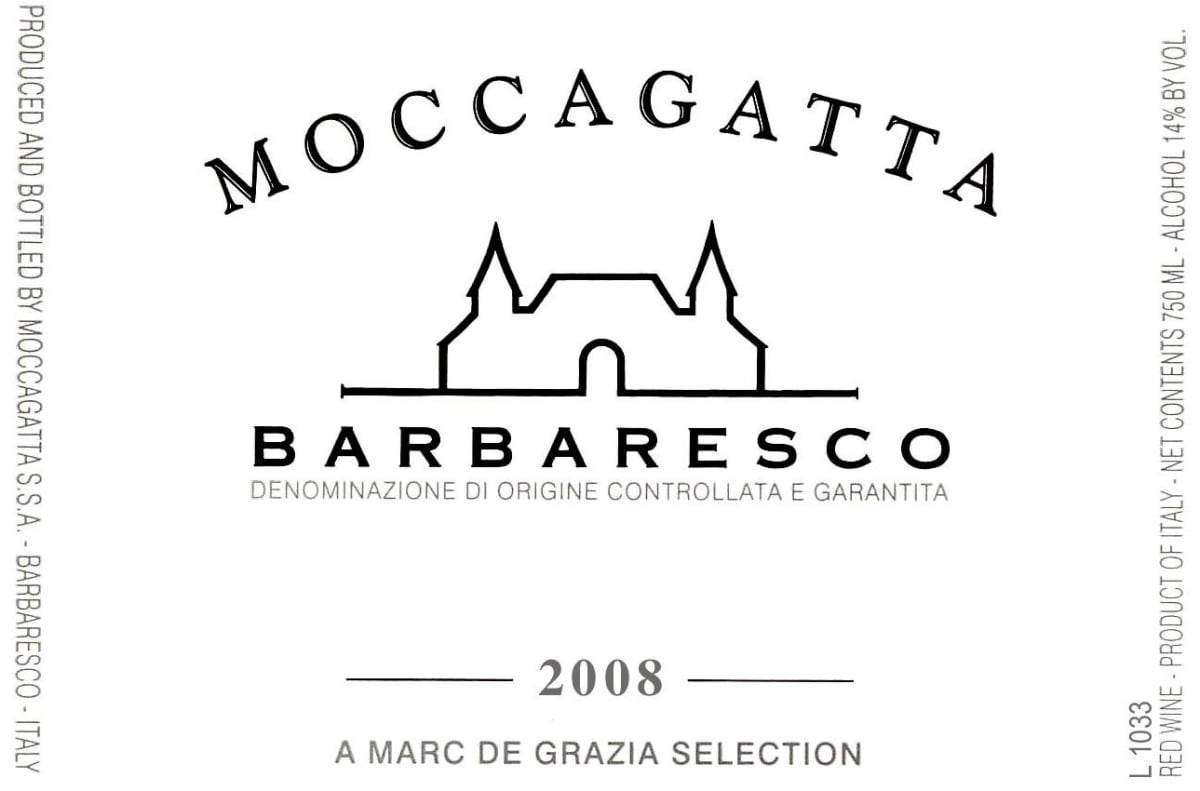 Moccagatta Barbaresco 2008 Front Label