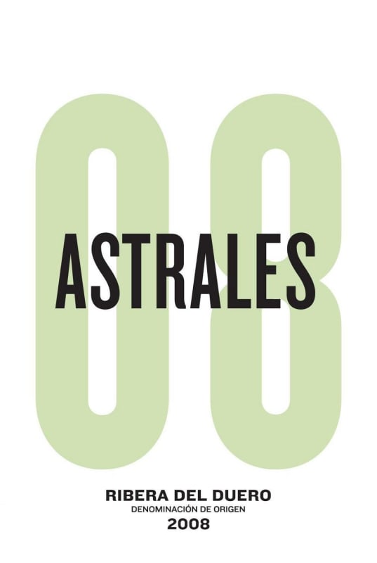 Bodegas Los Astrales Ribera del Duero 2008 Front Label