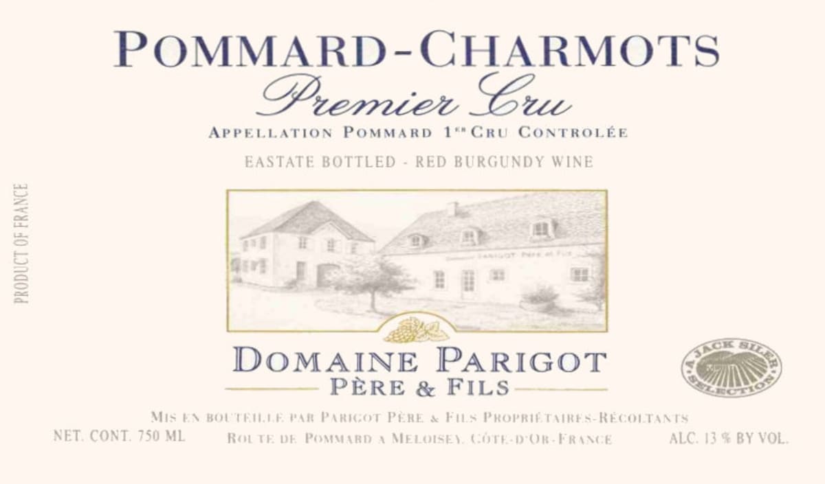 Domaine Parigot Pommard-Charmots Premier Cru 2008 Front Label