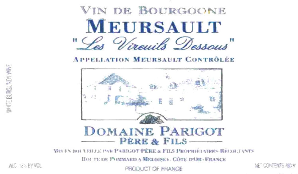 Domaine Parigot Meursault Les Vireuils Dessous 2008 Front Label
