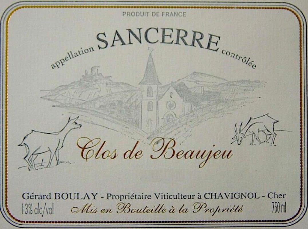 Gerard Boulay Sancerre Clos de Beaujeu 2008 Front Label