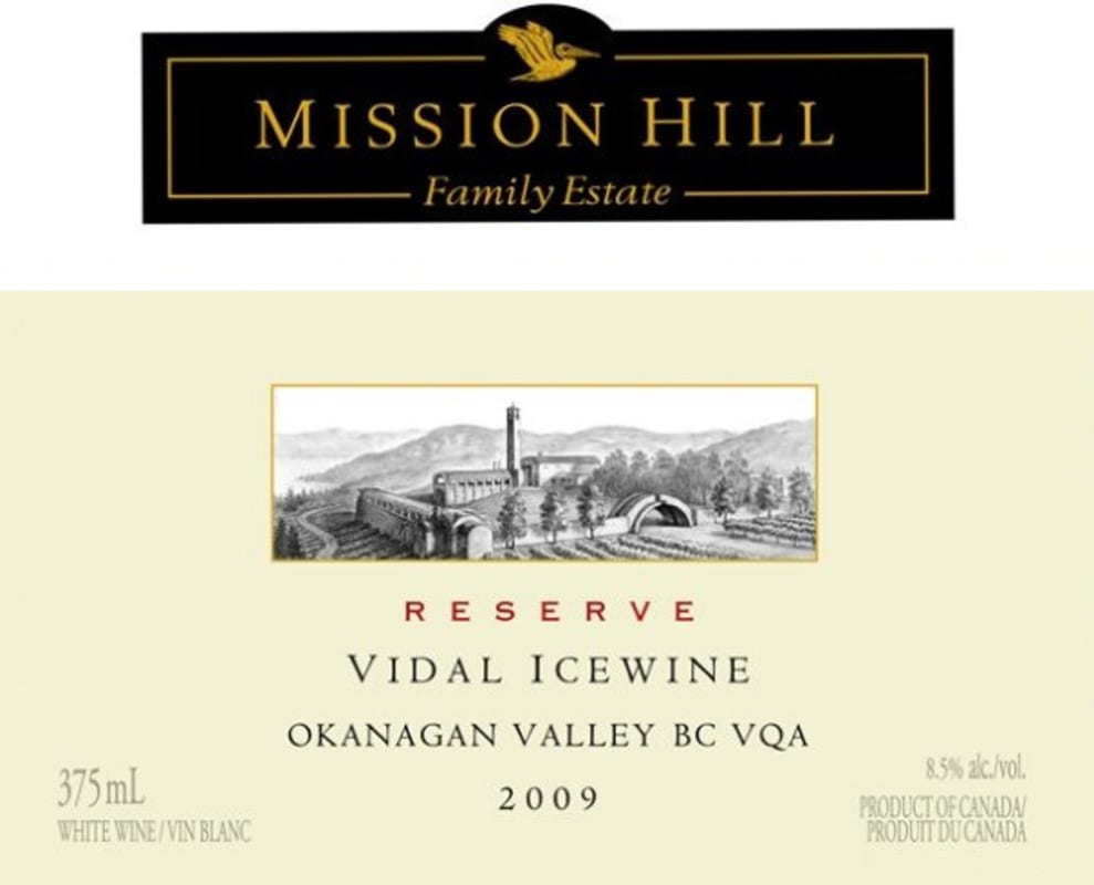 Mission Hill IceWine Vidal 2009 Front Label