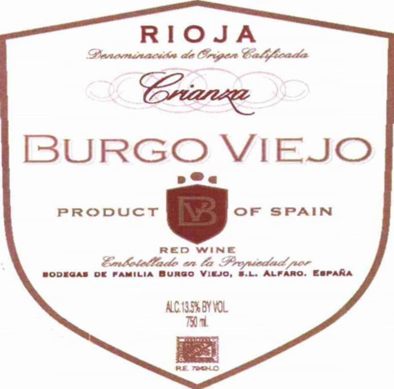 Burgo Viejo Rioja Crianza 2009 Front Label