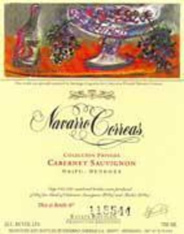 Navarro Correas Cabernet Sauvignon 2000 Front Label