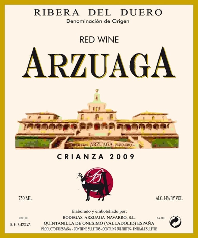 Arzuaga Crianza 2009 Front Label