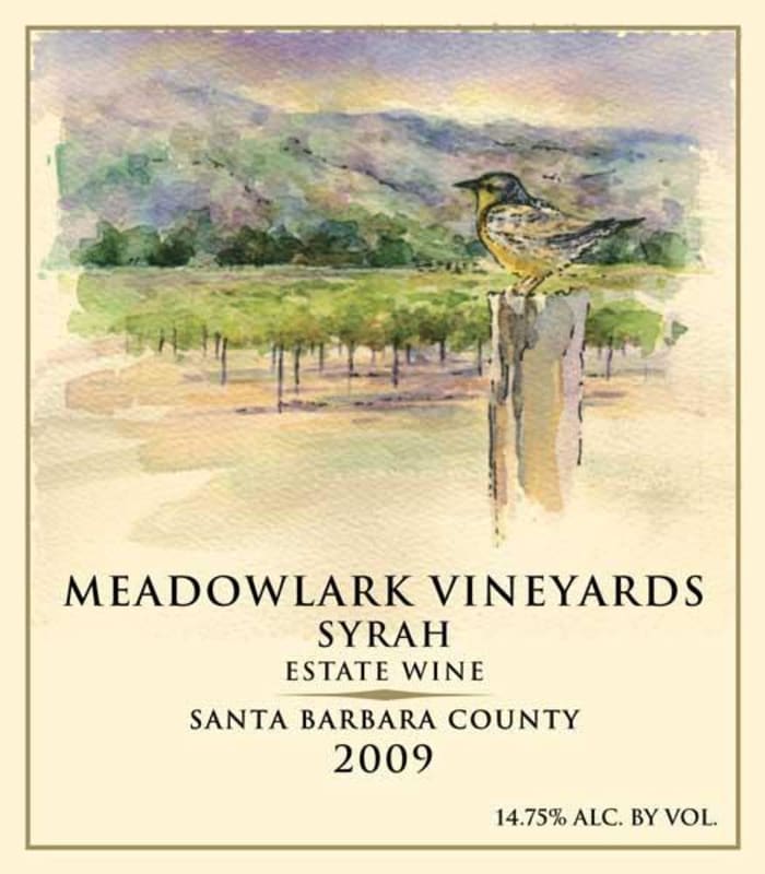 Meadowlark Vineyards Syrah 2009 Front Label