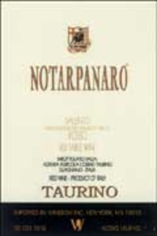 Taurino Notarpanaro 1999 Front Label