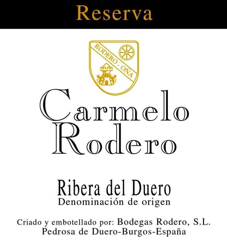 Carmelo Rodero Riserva 2009 Front Label