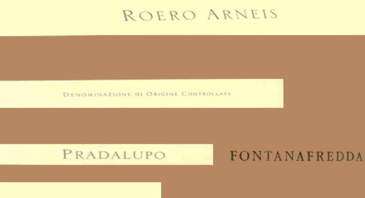 Fontanafredda Roero Pradalupo Arneis 2009 Front Label