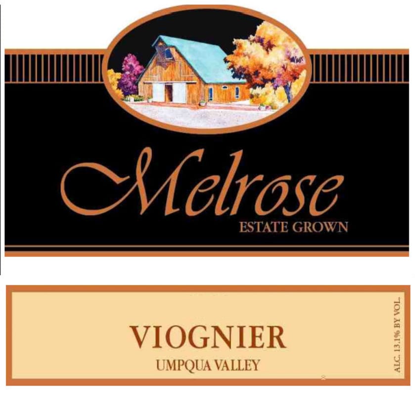 Melrose Wines Viognier 2013 Front Label