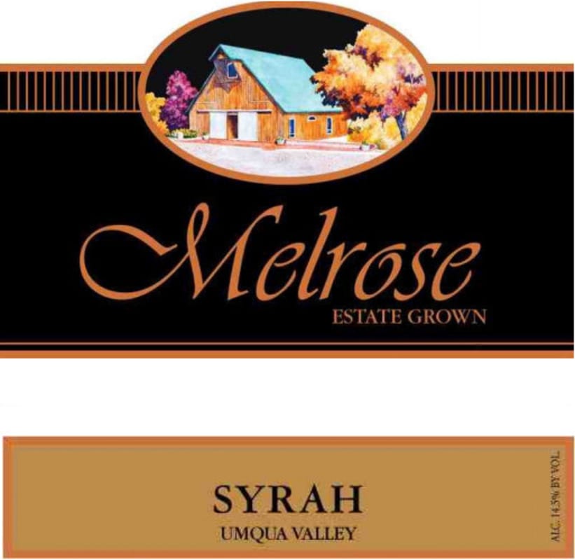 Melrose Wines Syrah 2008 Front Label