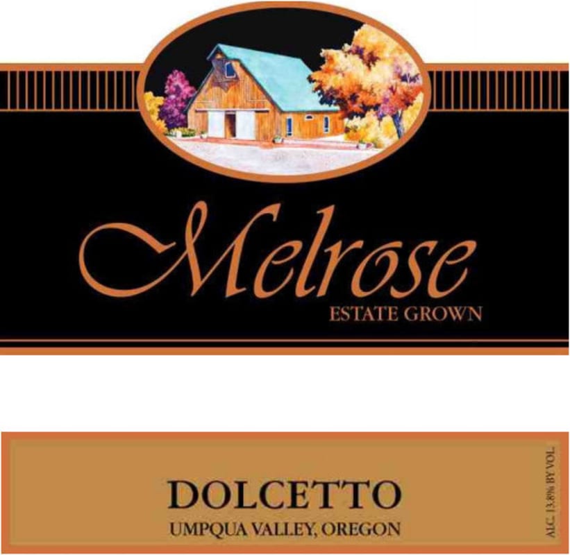 Melrose Wines Dolcetto 2012 Front Label