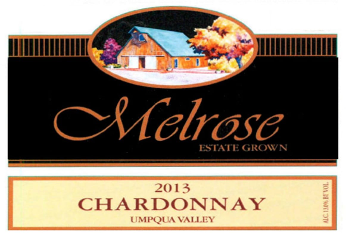 Melrose Wines Chardonnay 2013 Front Label