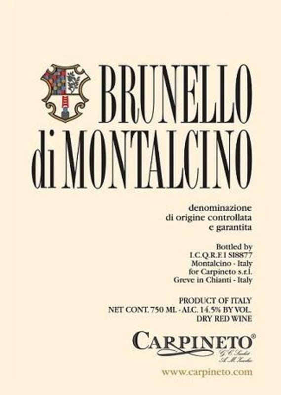 Carpineto Brunello di Montalcino 2009 Front Label