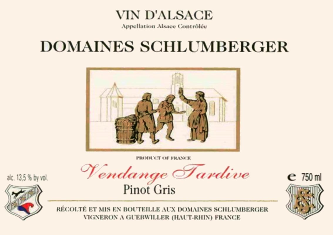 Domaines Schlumberger Vendage Tardive Pinot Gris 2009 Front Label
