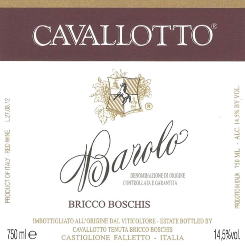 Cavallotto Barolo Bricco Boschis 2009 Front Label