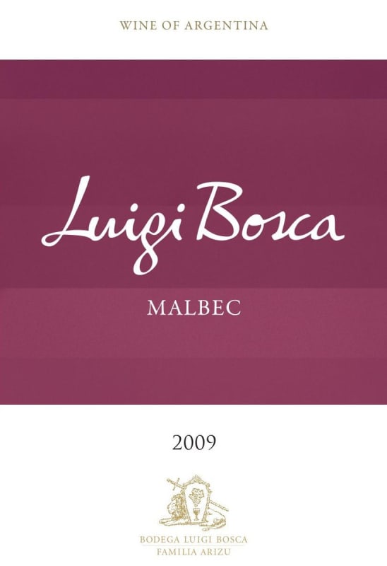 Luigi Bosca Malbec 2009 Front Label