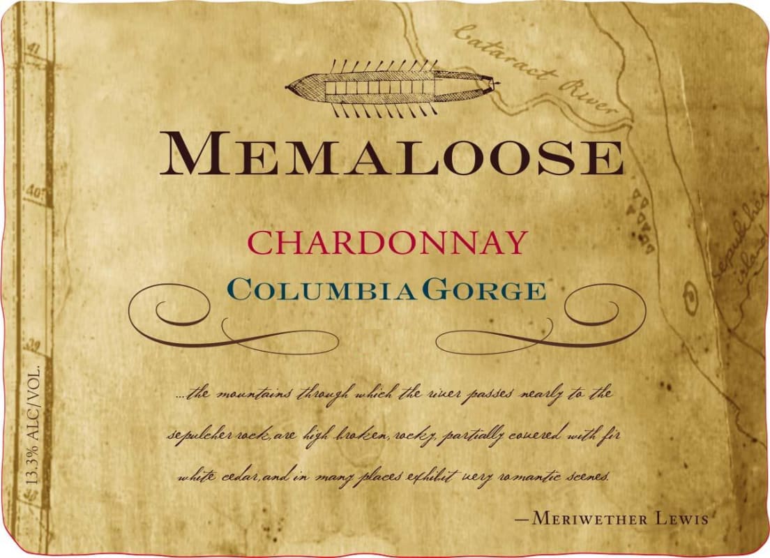 Memaloose Wines Chardonnay 2013 Front Label