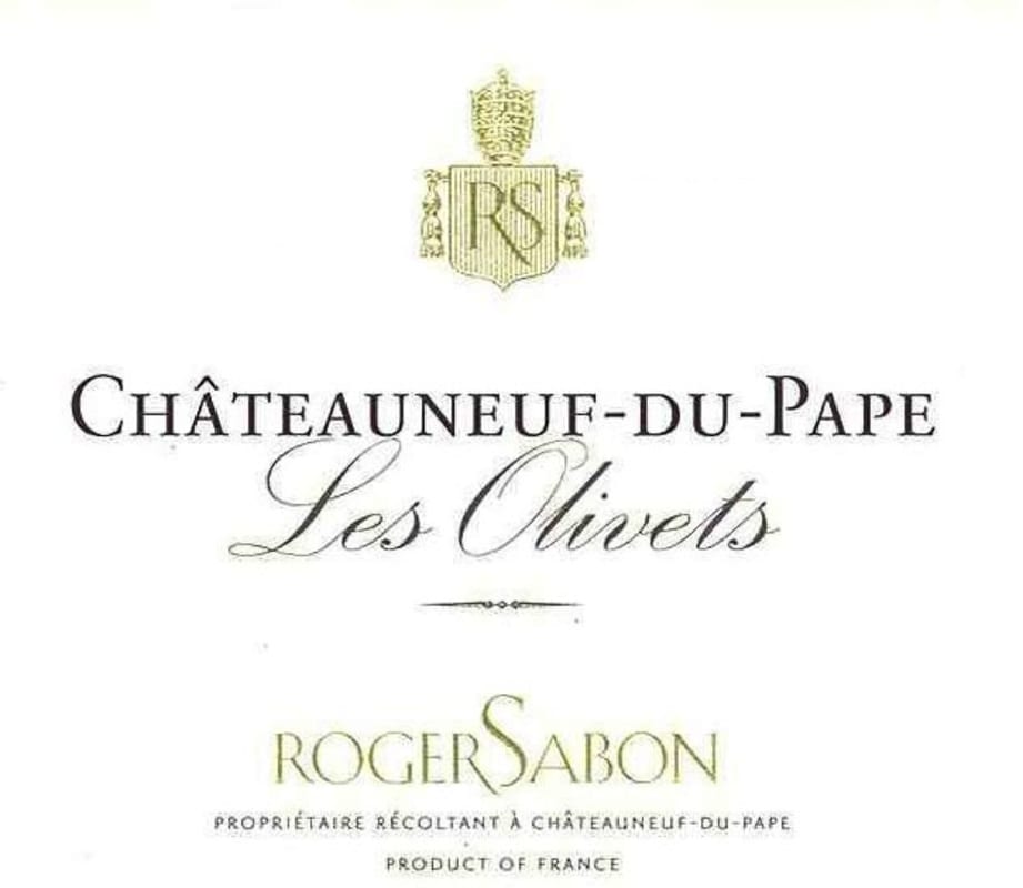 Roger Sabon Chateauneuf-du-Pape Les Olivets 2009 Front Label