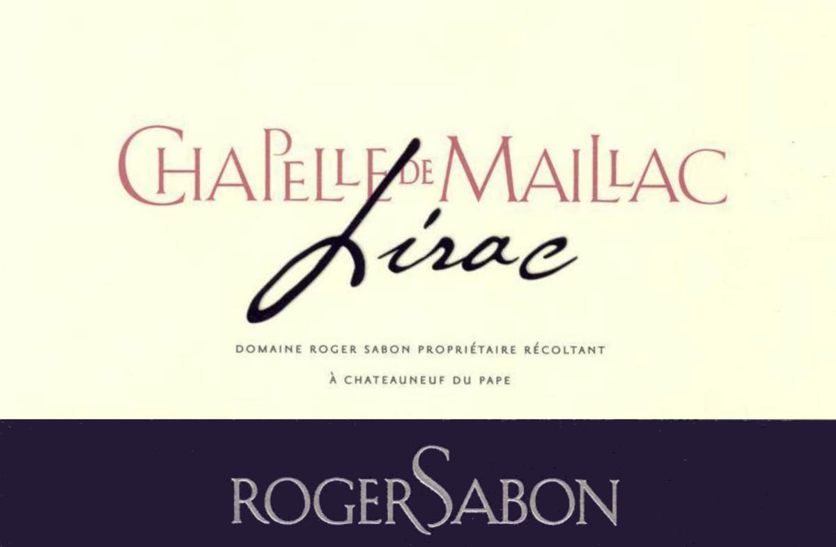 Roger Sabon Lirac Chapelle de Maillac 2009 Front Label