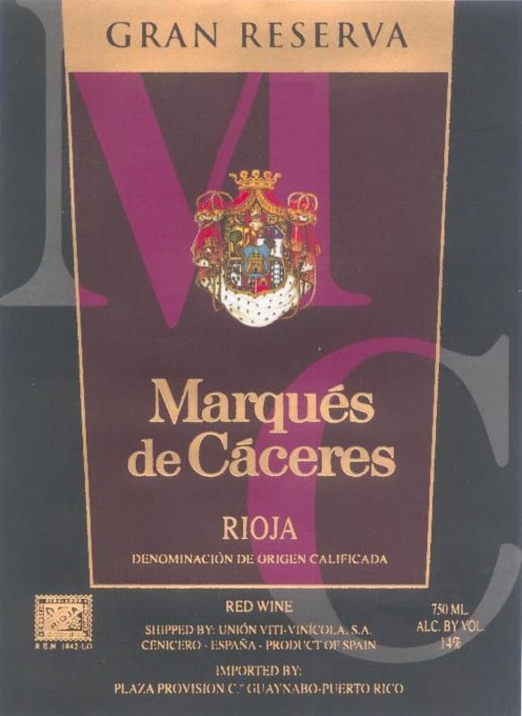 Marques de Caceres Rioja Gran Reserva 2009 Front Label