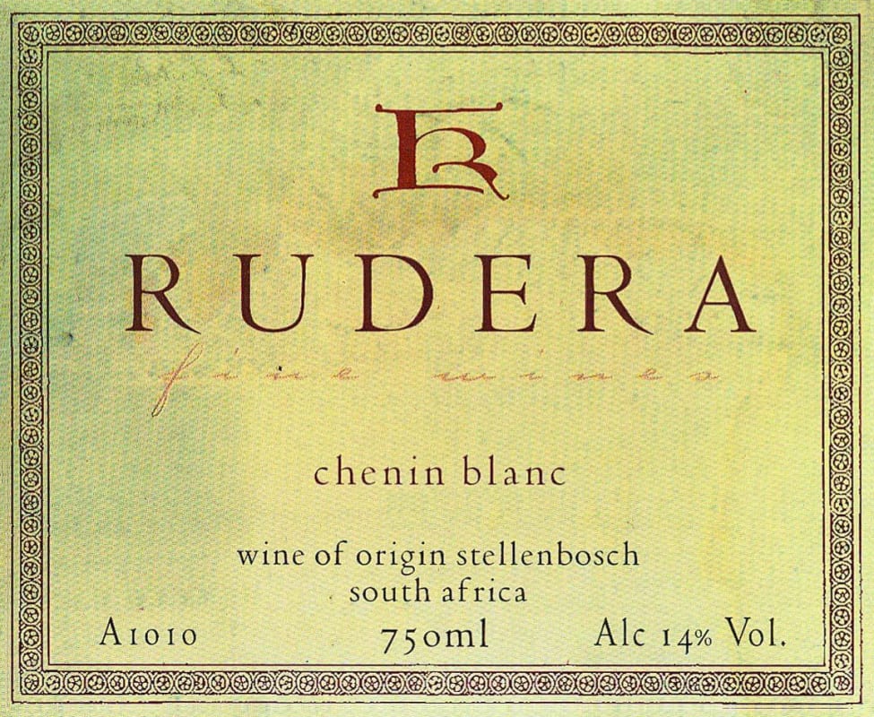 Rudera Chenin Blanc 2009 Front Label