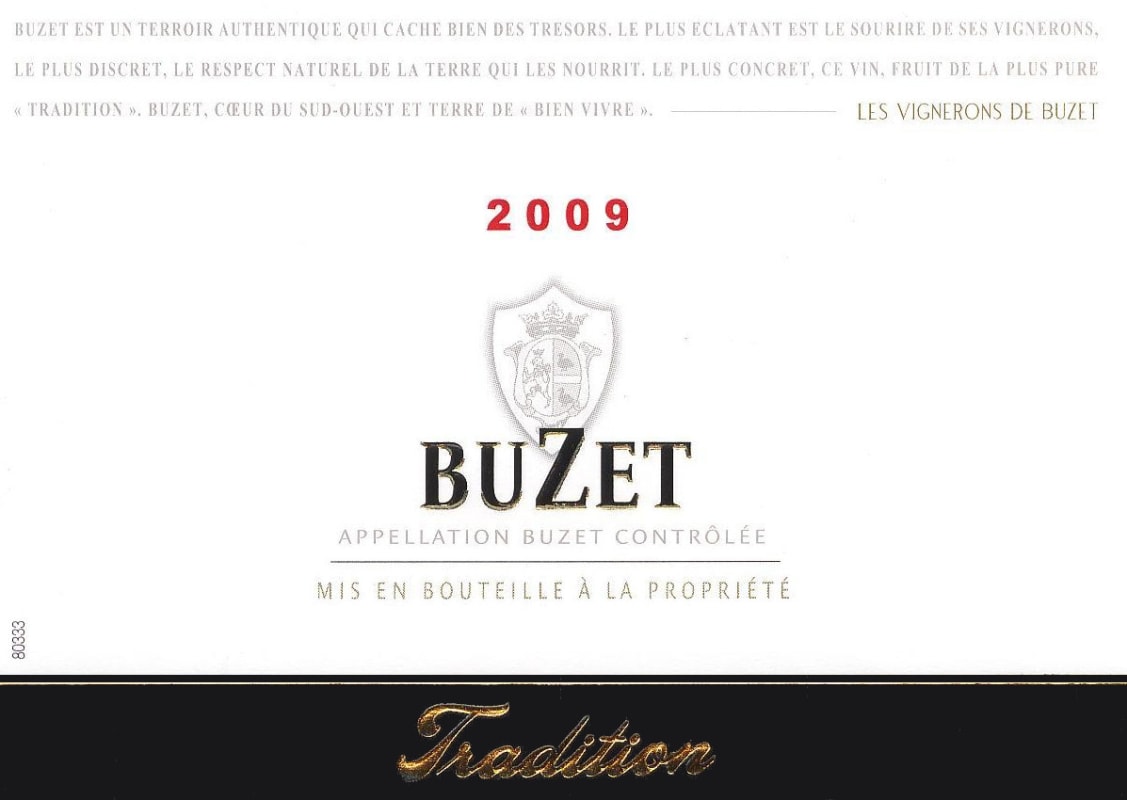 Buzet Cuvee Tradition 2009 Front Label