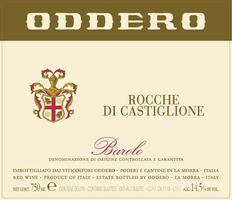 Oddero Barolo Rocche Di Castiglione 2009 Front Label