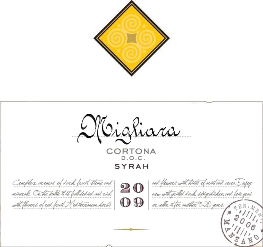 Tenimenti Luigi d'Alessandro Migliara 2009 Front Label