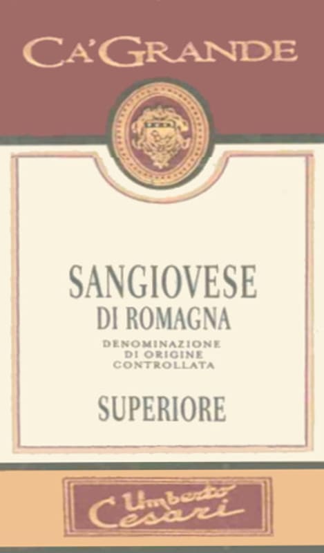 Cesari, U Sangiovese di Romagna Ca' Grande 2009 Front Label