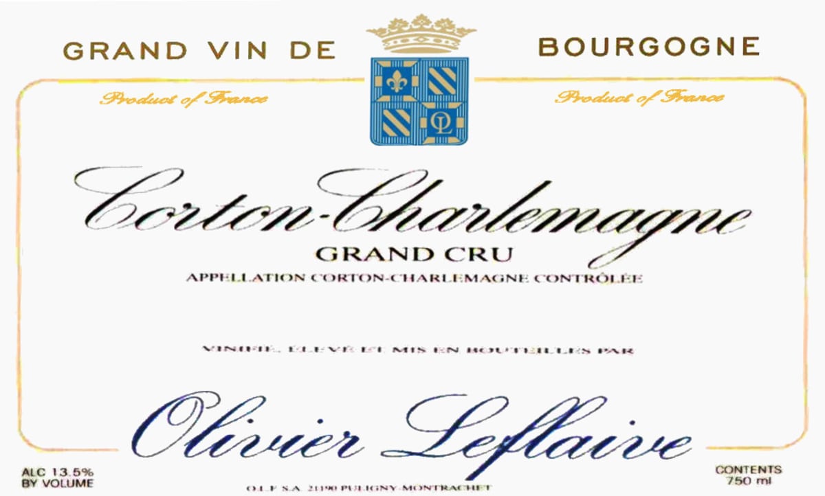 Olivier Leflaive Corton-Charlemagne Grand Cru 2009 Front Label
