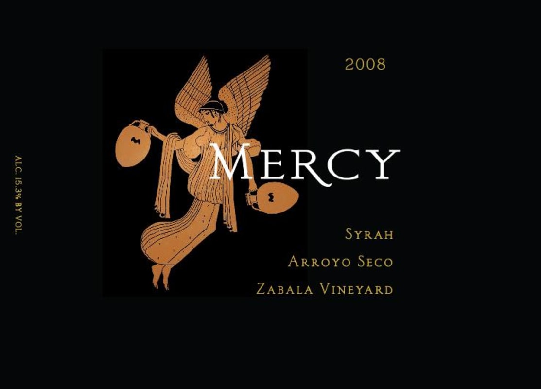 Mercy Vineyards Zabala Vineyard Syrah 2008 Front Label