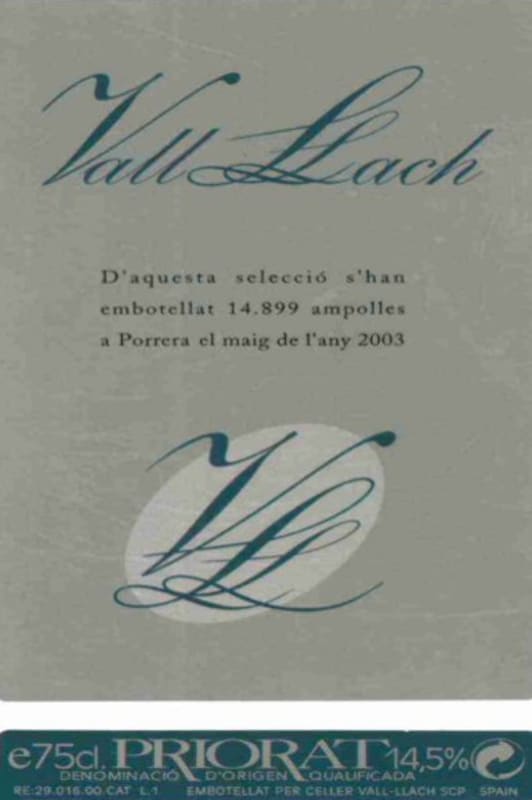 Vall Llach Priorat 2009 Front Label
