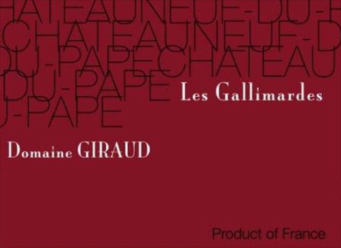 Domaine Giraud Chateauneuf-du-Pape Les Galimardes 2009 Front Label