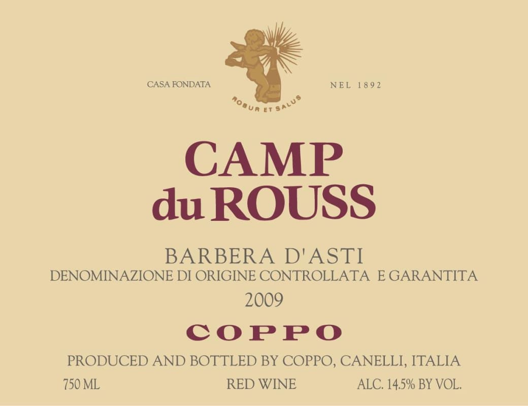 Coppo Camp du Rouss Barbera d'Asti 2009 Front Label