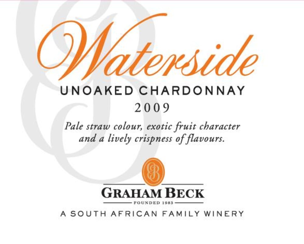 Graham Beck Waterside Chardonnay 2009 Front Label