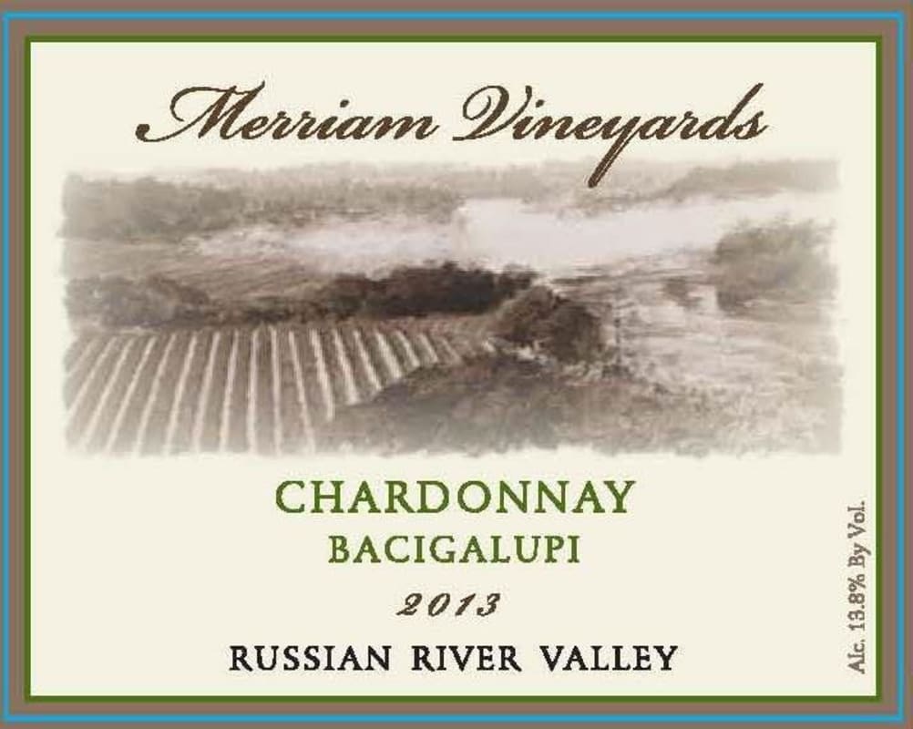 Merriam Vineyards Bacigalupi Chardonnay 2013 Front Label