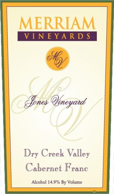 Merriam Vineyards Jones Vineyard Cabernet Franc 2009 Front Label