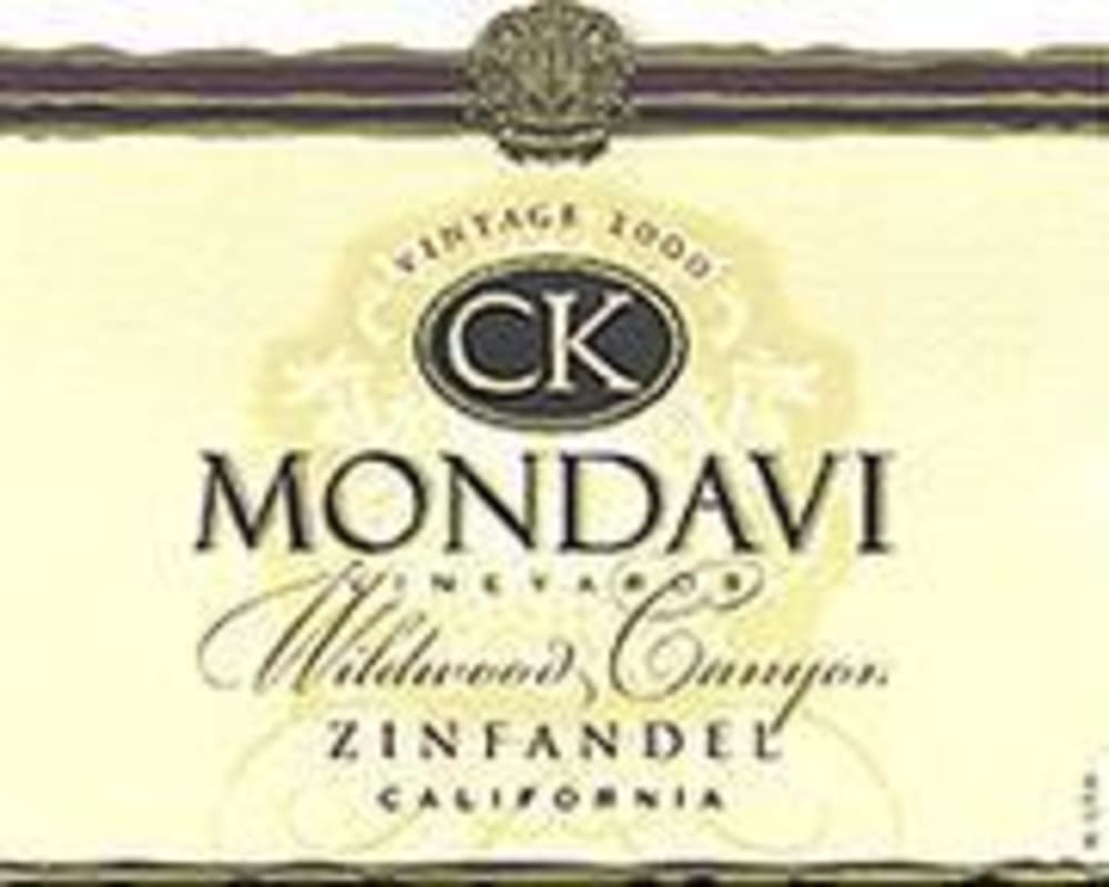 CK Mondavi Zinfandel 2000 Front Label