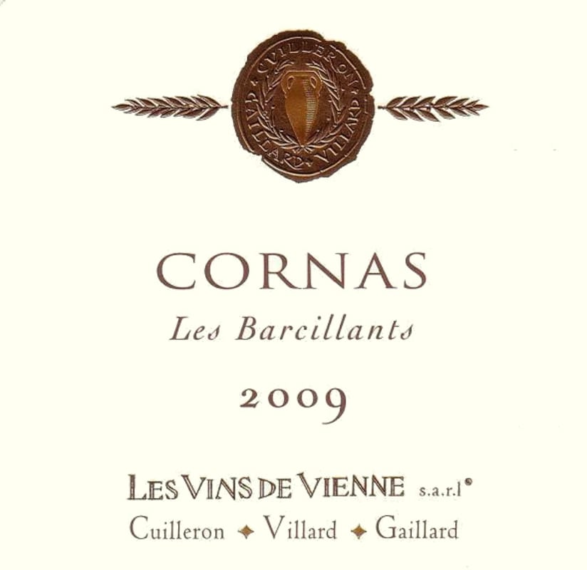 Vins de Vienne Cornas Les Barcillants 2009 Front Label