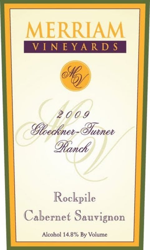 Merriam Vineyards Gloeckner Turner Ranch Cabernet Sauvignon 2009 Front Label