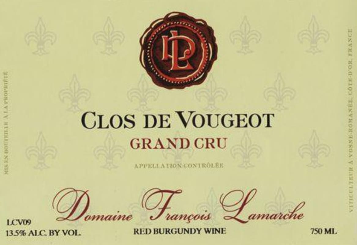 Francois Lamarche Clos de Vougeot Grand Cru 2009 Front Label
